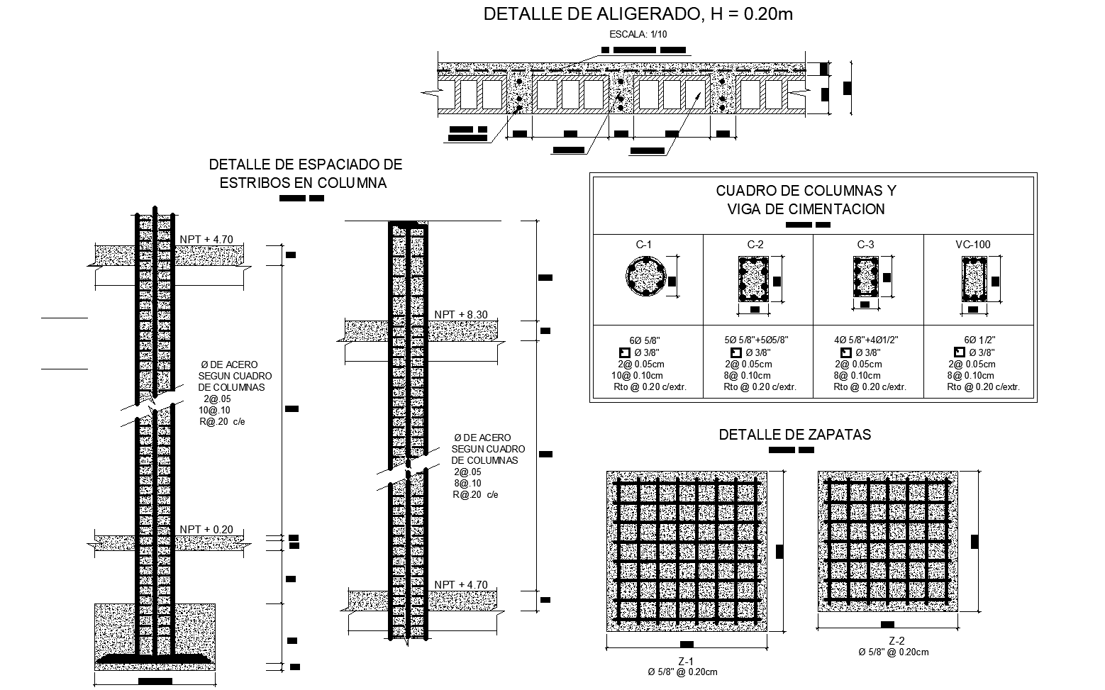 Foundation of multi-use store plan  elevation detail dwg file.