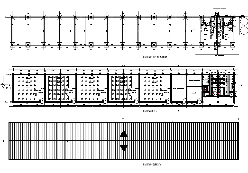 Foundation plan and roof plan detail dwg file