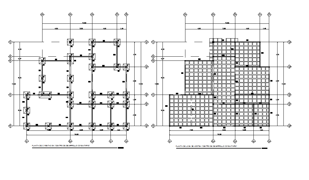 Foundation plan and roof plan detail dwg file