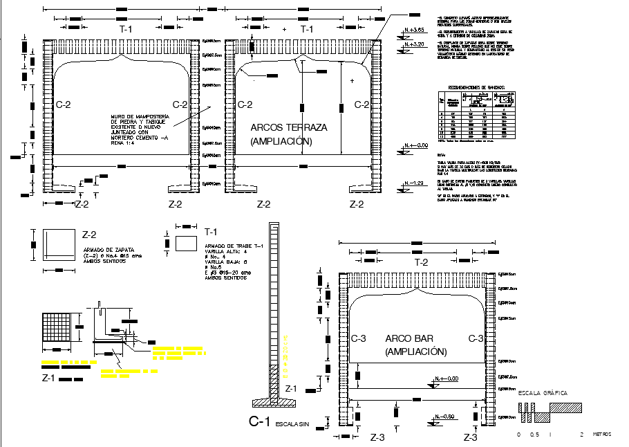 Foundation plan and section autocad file
