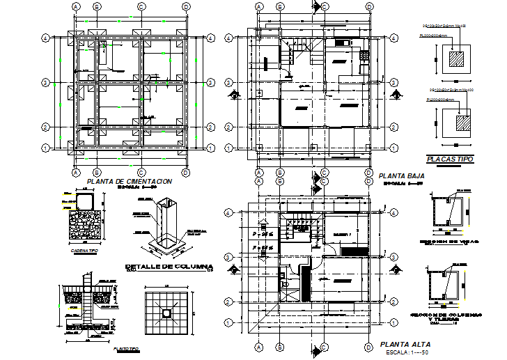 Foundation plan and section detail dwg file