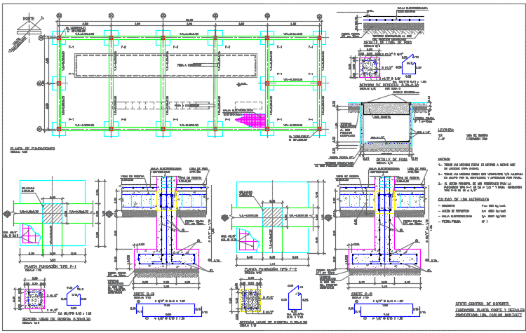 Foundation plan and section detail dwg file