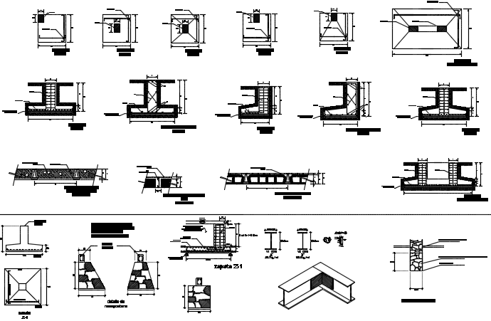 Foundation plan and section detail dwg file