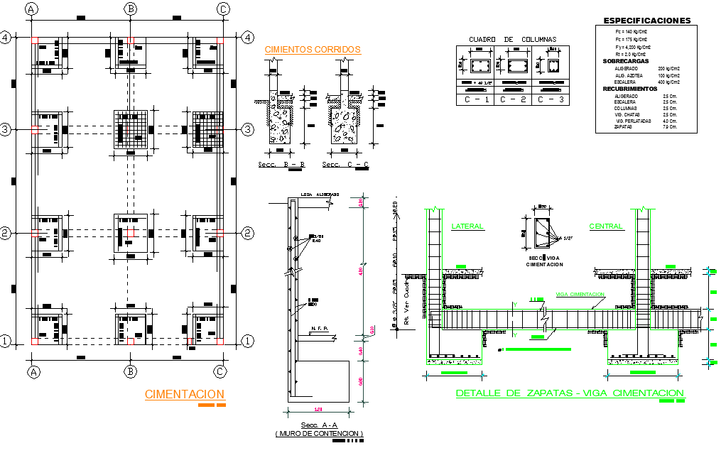 Foundation plan and section detail layout file