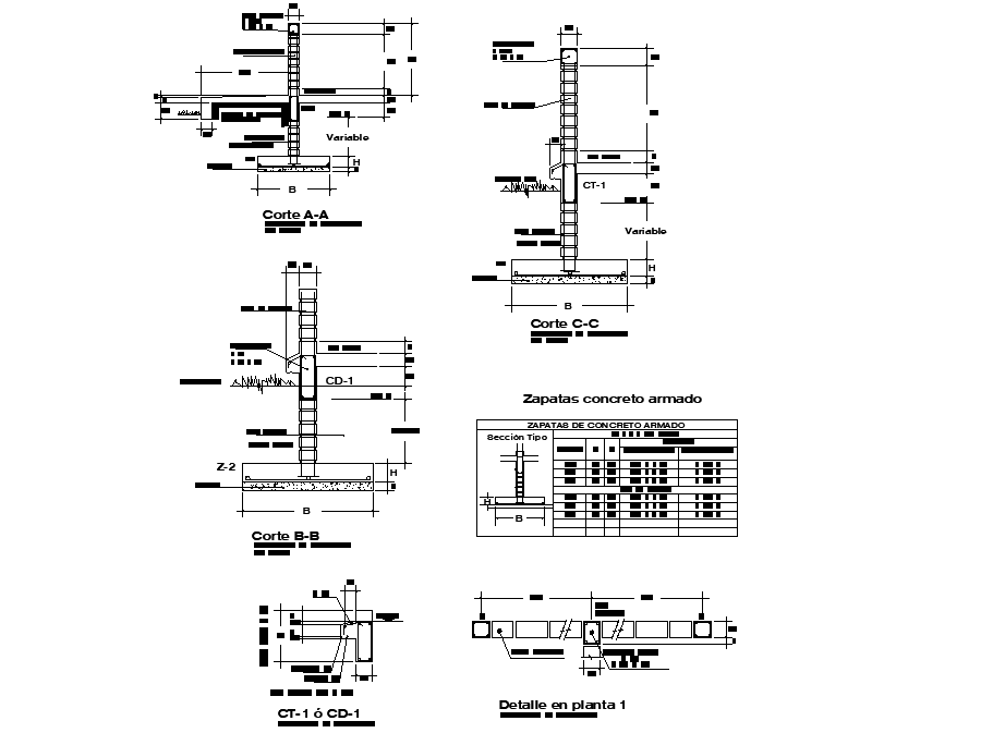 Foundation plan and section layout file