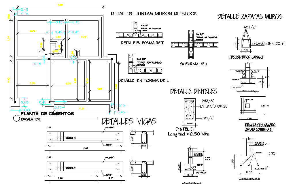Foundation plan and section layout file