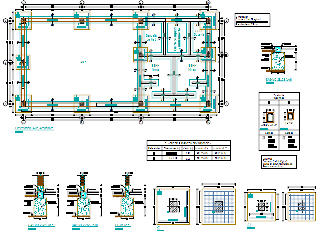 Foundation plan and section working plan detail dwg file