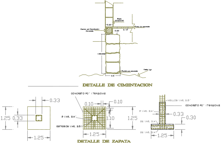 Foundation plan detail dwg file