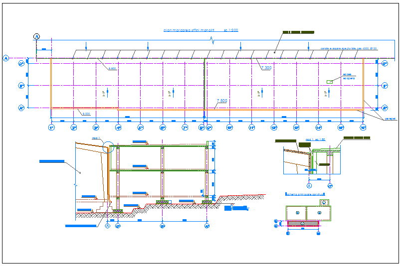 Foundation plan layout detail dwg file
