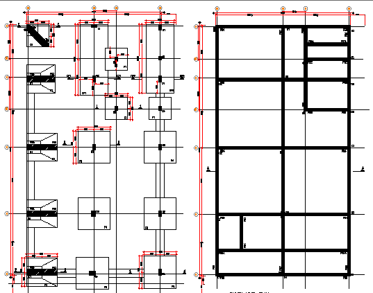 Foundation plan of ayangar work shop dwg file