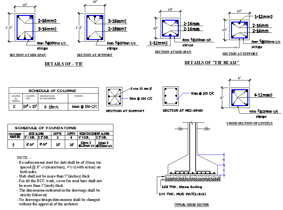 Foundation section detail