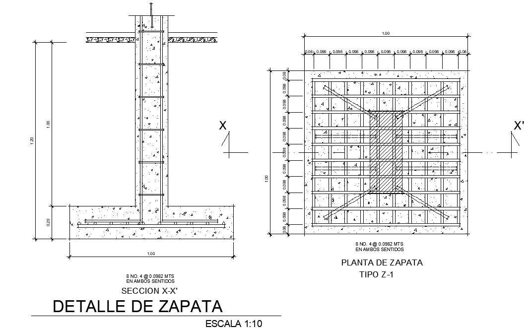 Foundation section plan autocad file