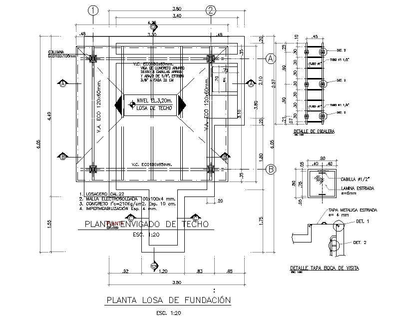 Foundation top view plan