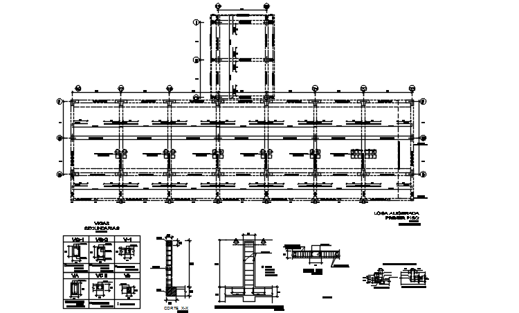 Foundation working plan detail dwg file