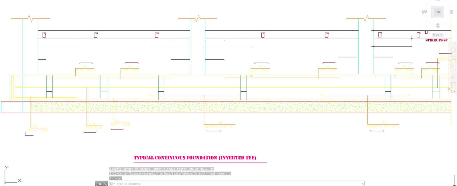 Foundation Continuous Footing Cad File