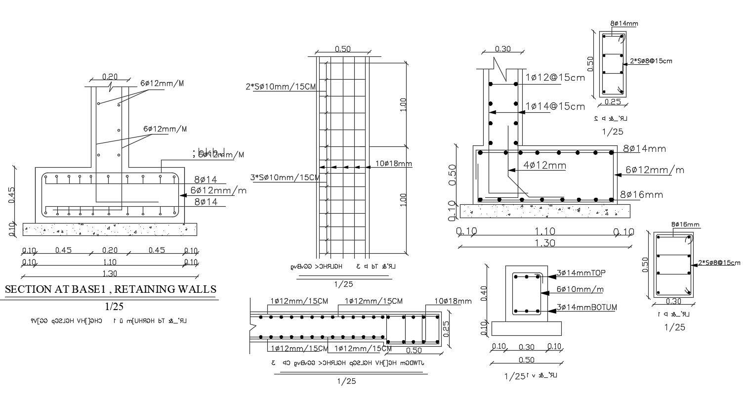 Foundation Plan and Section Details AutoCAD File 