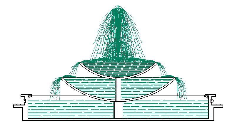 Fountain design of public community park dwg file