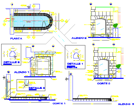 Fountain of stone design drawing
