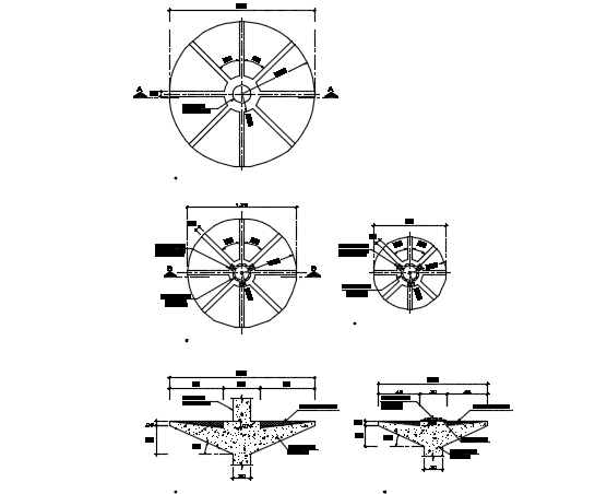 Fountain plan and section detail dwg file
