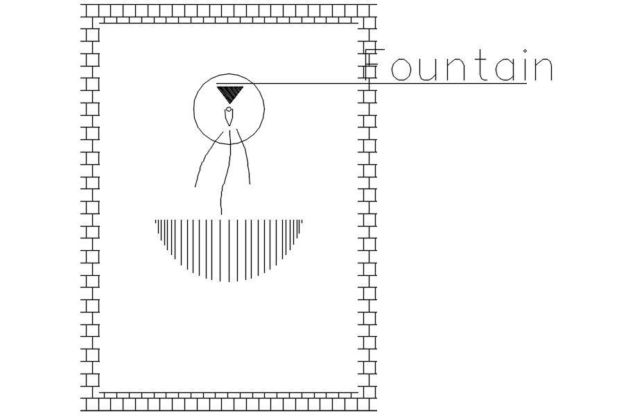Fountain elevation cad blocks in AutoCAD, dwg file.