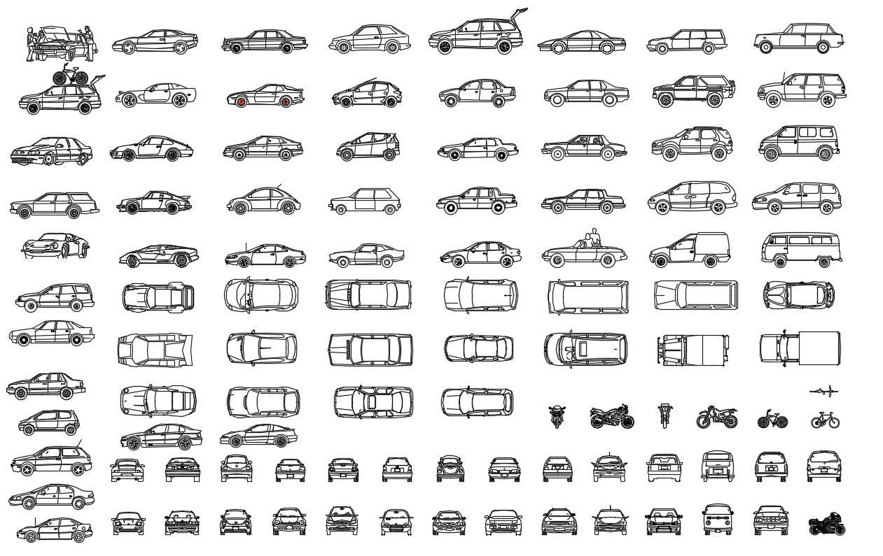 Four Wheel Car CAD File download
