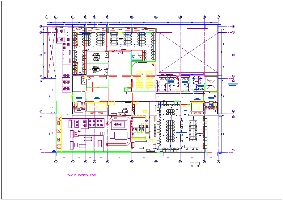 Fourth floor plan of Washington office dwg file 