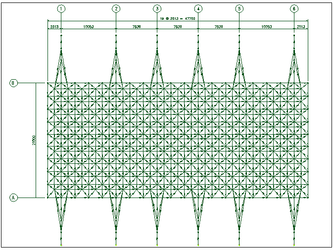 Frame plan view and loading data detail dwg file