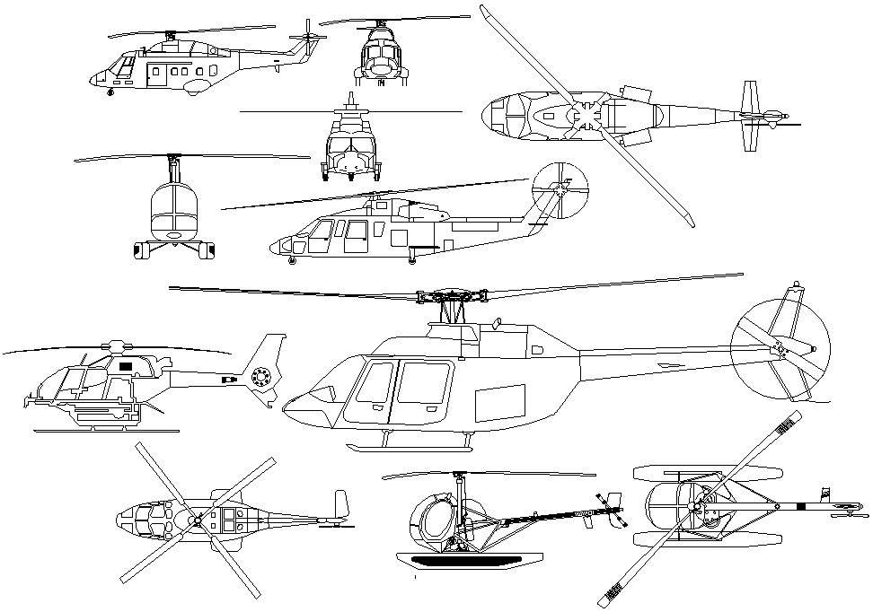 Free Air transport helicopters CAD file