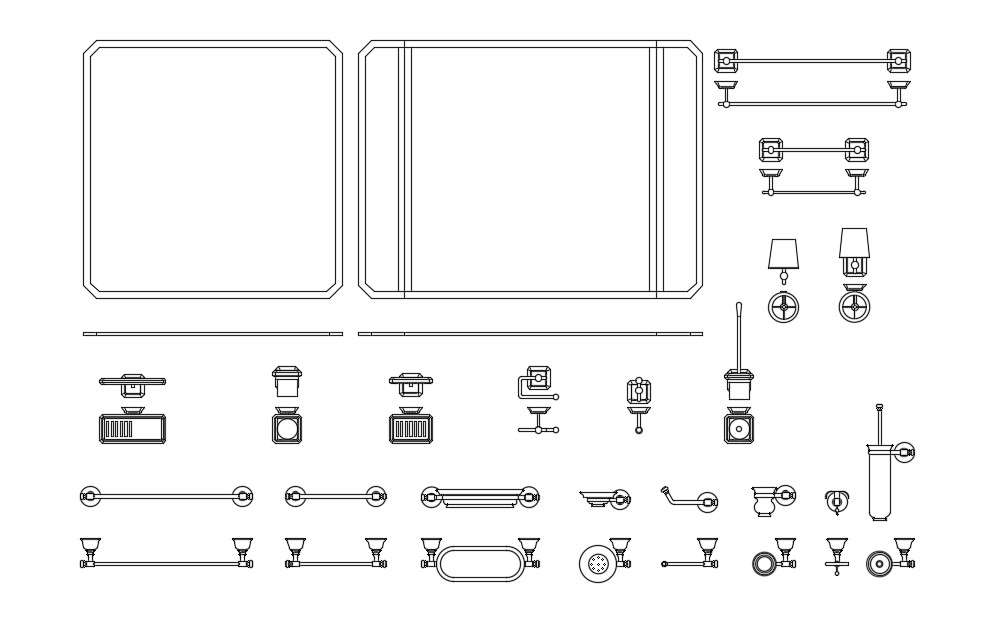Free CAD Blocks Bathroom Accessories 