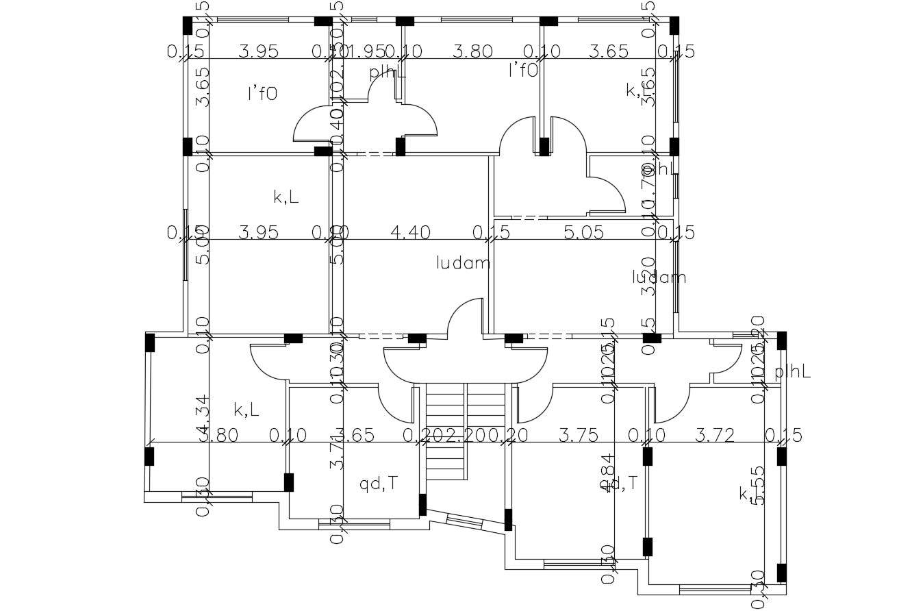 Free Download Building Column Layout Plan CAD Drawing 