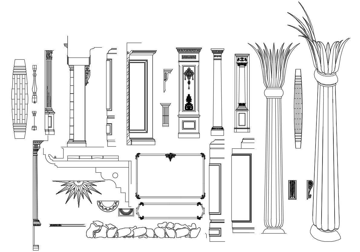 Free Download Column CAD Block 