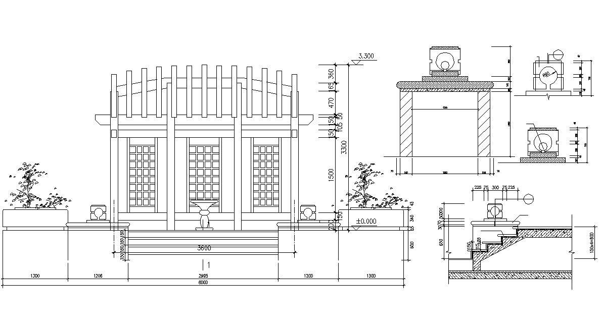Free Download House Entry  Elevation AutoCAD File