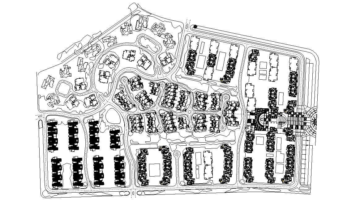 Free Download Residential Township CAD Plan 