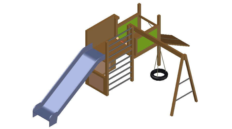 Free download Garden Playing Equipment 3d CAD drawing 