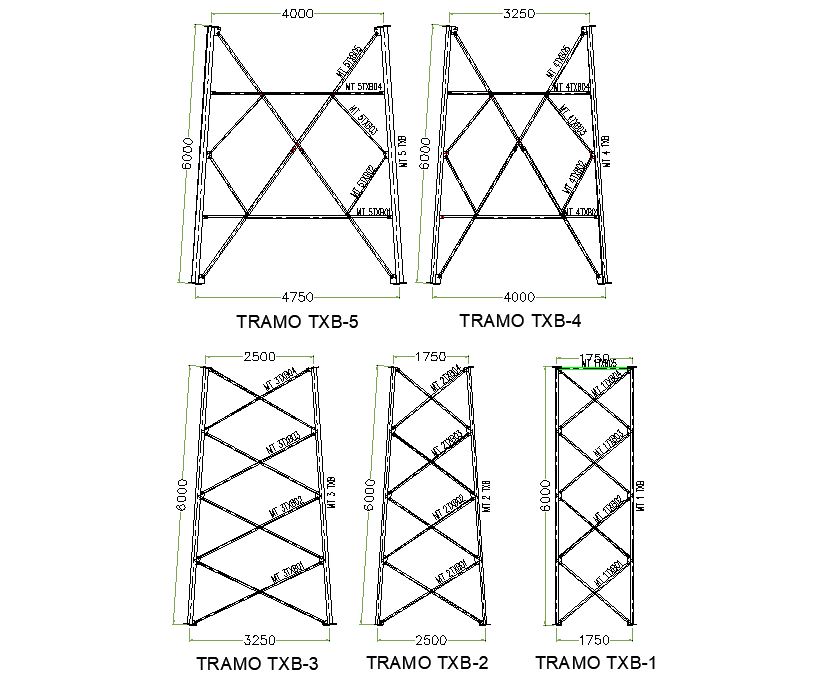 Free standing tower telecommunications 66mts dwg file