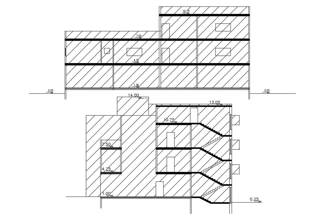 Free Apartment Building Section Drawing DWG File