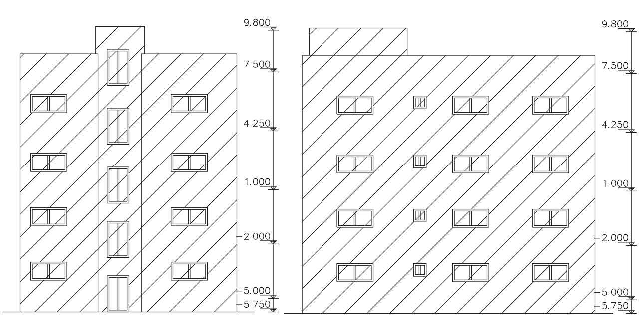 Free Apartment Side And Front Elevation Design DWG File