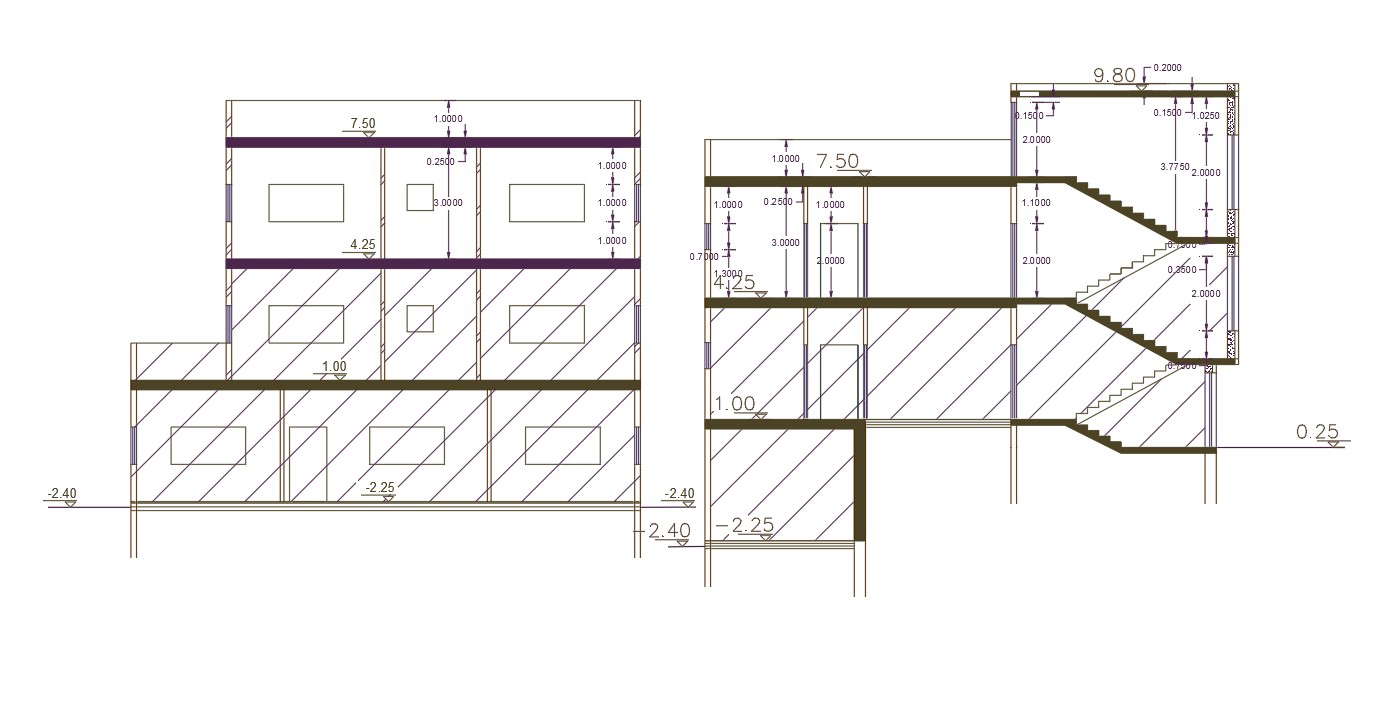 Free Download Apartment House Building Section Drawing 