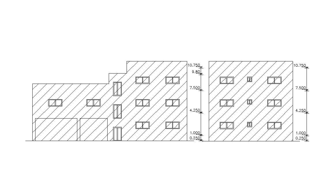 Free Download Front And Side View Elevation Design