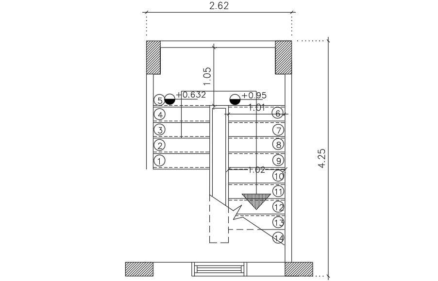 Free Download Staircase Plan Drawing DWG File