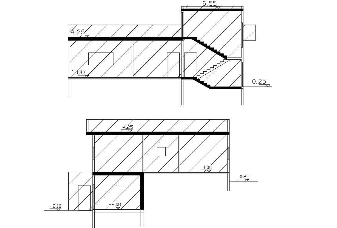 Free House Section AutoCAD Drawing DWG File 