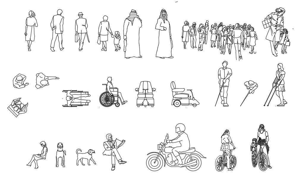 Free People CAD Blocks Drawing DWG Download