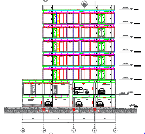 Front Elevation plan detail dwg file