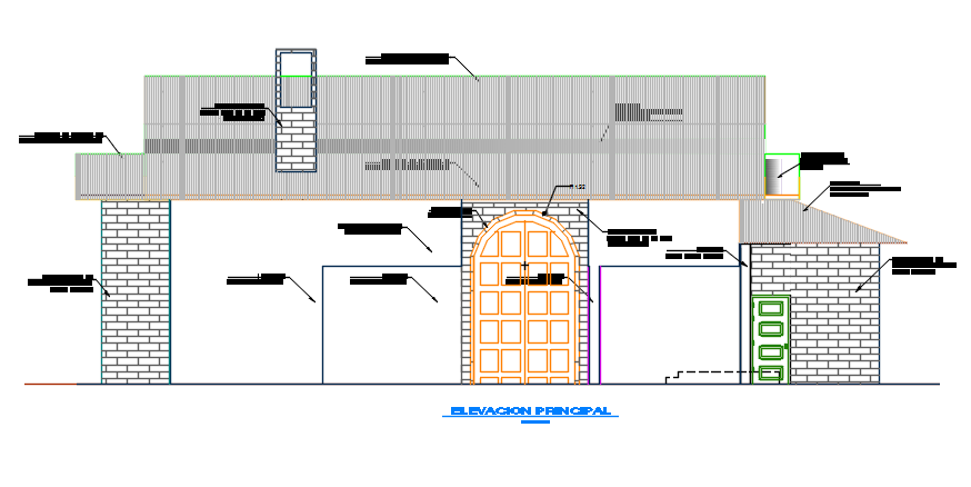 Front Elevation working plan detail dwg file