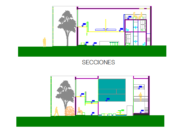Front building sectional details