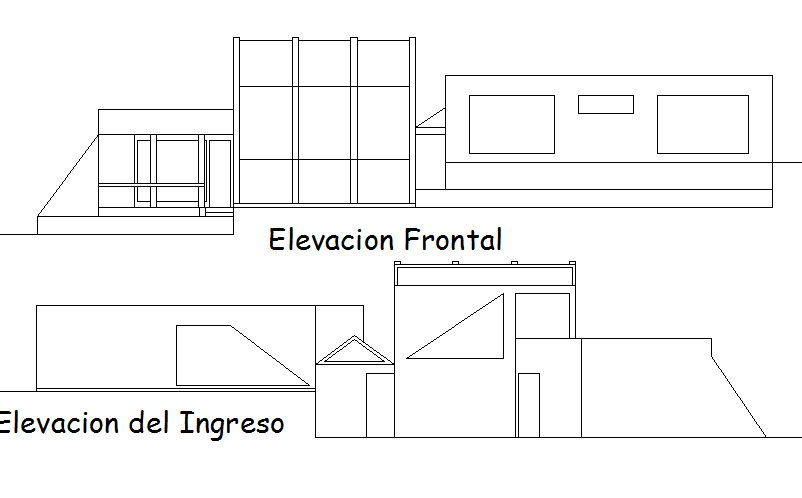 Front elevation and side elevation detail dwg file