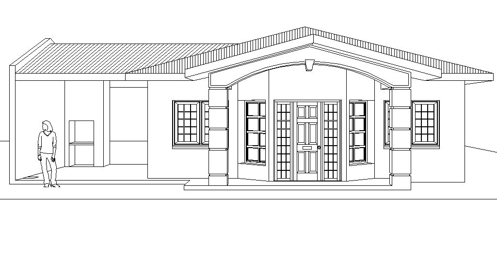 Front elevation home plan autocad file