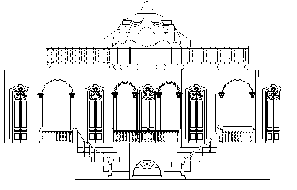 Front elevation home plan layout file