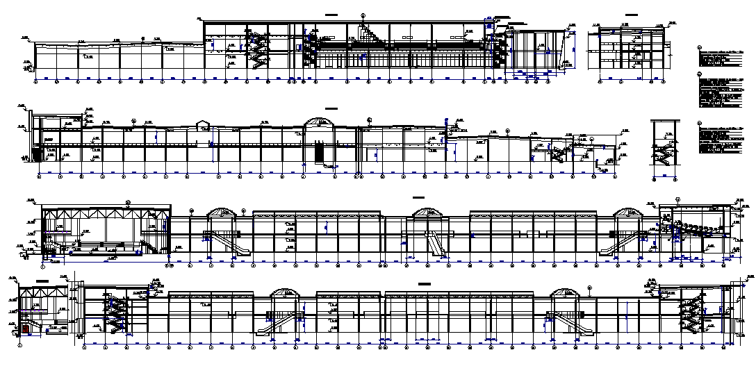 Front elevation of a shopping center