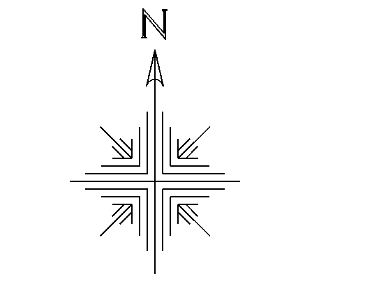 Front elevation of compass